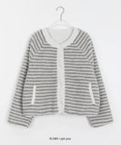 Deimi stripe fleece crop jumper