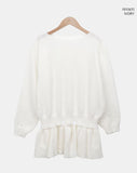Peuon Layered Frill Button Knit