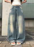 Nuhi Vintage Washing Back Pocket Denim Pants