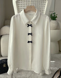 Lobil Ribbon Collar Blouse