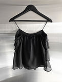 Flynn See-through Frill Tiered Blouse