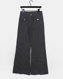 [Belt set] Syoti low rise cut pocket wide bootcut cotton pants