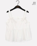 Nubin velvet ribbon sleeveless blouse