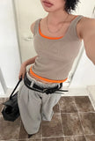 RAW-CUTTING RIVET SWEAT PANTS