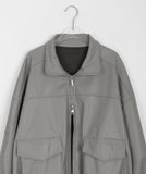 Core Pocket Two-Way Over Leather Jacket