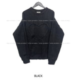 (UNISEX) Cable Heart Round Knitwear