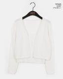 [Wool 10/SET] Hea Lace V-neck Ribbed Sleeveless Knit Cardigan Set