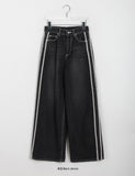 Lotney Line Denim Wide Pants