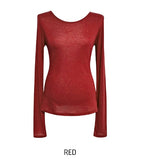 [U-BASIC] Deer see-through layered tencel long sleeves