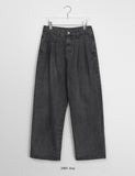 [unisex] Laryuki Pintuck Denim Wide Pants