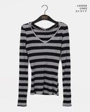 Tsuta Stripe Slim Hooded T-Shirt