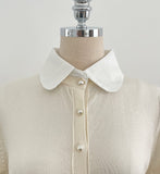Luna Color Matching Collar Knit Cardigan