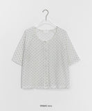 Nomin Round Dot Short Sleeve Cardigan