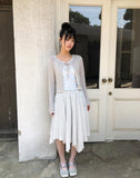 Badin Check Banding Midi Skirt