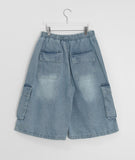 [Unisex] Malant Washing Denim Cargo Bermuda Pants