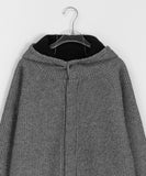 [unisex] Roeri High Neck Over Hood Ribbed Knit Cardigan