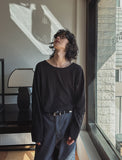 Kellin Over Fit U-Neck Long Sleeve Tee