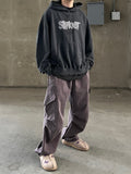 Purple Dying Curved Cargo Pants