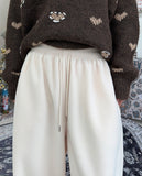 Letter Fleece Balloon Pants