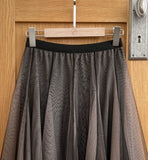 Meryl Banding Two-Tone Double Tulle Skirt