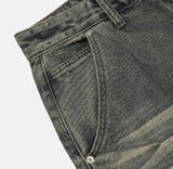Denti damage brush denim pants