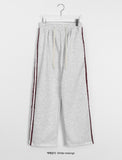 Benday banding side check color matching brushed jogger pants