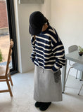 Ichimo banding brushed fleece cargo long skirt