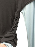 Dual Layered Color Matching Boat Neck Tee