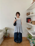 Sodel Summer Seersucker Check Sleeveless One Piece