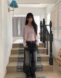 Seyou Backpoint Adjust Washed Denim Pants