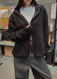 Henne Warmer Layered Two Way Hooded Zip-Up