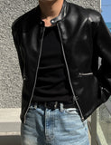 Derock Leather Blouson Jacket