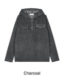 Vale Rivet Henley Neck Hoodie