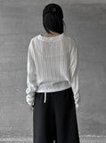 Herringbone punching two-way knit zip-up