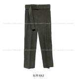 Pier belt corduroy slacks