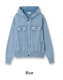 Toen Stone Knit Hood Zip-Up
