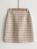 Shumed Pearl Tweed H-Line Mini Skirt
