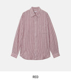 Gauze Stripe Cotton Over Shirt
