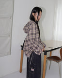 Turnt Checkered Pocket String Hooded Shirt