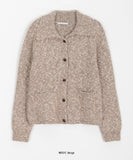 Soapt mix color wool bokashi collar cardigan