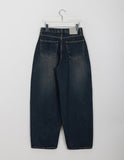 Catsy washed denim wide pants