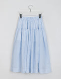 Newel pocket shirring seersucker banding long skirt