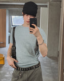 Beryl Lettering Ribbed Short Sleeve T-shirt