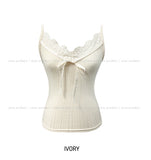 Oat Lace Ribbed Sleeveless
