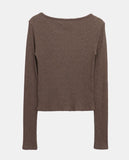 Legend Unbalanced Button V Ribbed Knit