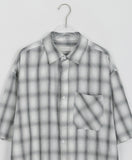 [unisex] Blini Color Check Over Short Sleeve Shirt