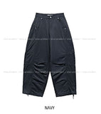 Foil-cut pintuck cotton balloon pants