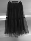 Rie Chiffon Layered Tulle Skirt