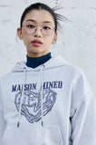 (W) DOODLE HEART CROP HOODIE