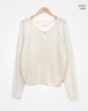 Luann Basic Wool Mohair Round Knit Cardigan